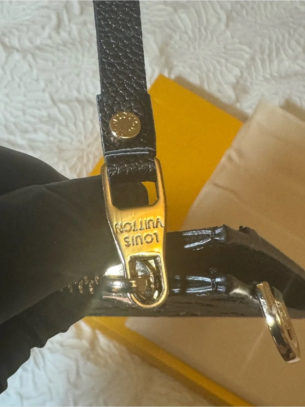 Louis Vuitton Black Embossed Monogram Flat Pouch